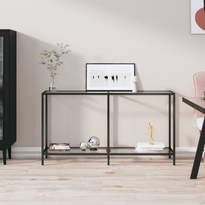 Casa si Gradina - Mobilier - Comode si corpuri - Console - Masa consola, transparent, 140x35x75,5 cm, sticla securizata - Infinity.ro