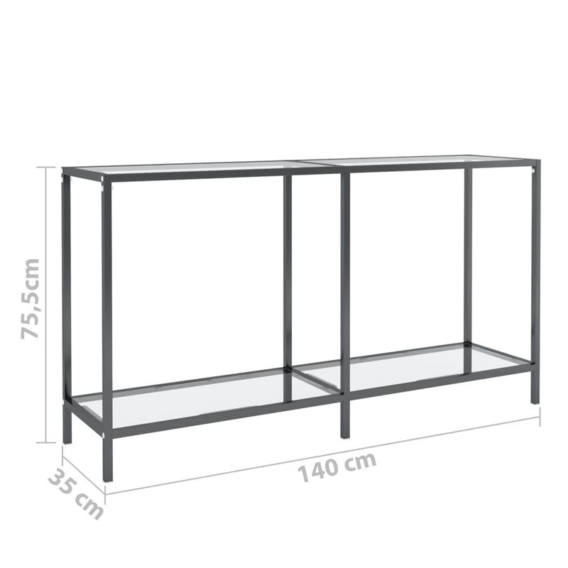 Casa si Gradina - Mobilier - Comode si corpuri - Console - Masa consola, transparent, 140x35x75,5 cm, sticla securizata - Infinity.ro