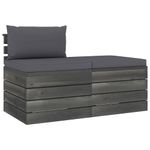 Casa si Gradina - Gradina si terasa - Mobilier exterior - Seturi mobila gradina - Set mobilier gradina din paleti, 2 piese, cu perne, lemn de pin, pernă șezut antracit - Infinity.ro
