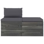 Casa si Gradina - Gradina si terasa - Mobilier exterior - Seturi mobila gradina - Set mobilier gradina din paleti, 2 piese, cu perne, lemn de pin, pernă șezut antracit - Infinity.ro