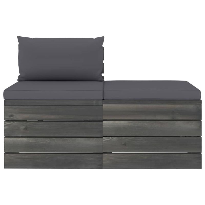 Casa si Gradina - Gradina si terasa - Mobilier exterior - Seturi mobila gradina - Set mobilier gradina din paleti, 2 piese, cu perne, lemn de pin, pernă șezut antracit - Infinity.ro