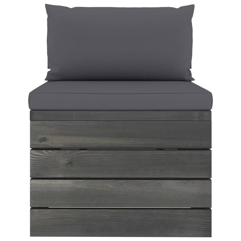 Casa si Gradina - Gradina si terasa - Mobilier exterior - Seturi mobila gradina - Set mobilier gradina din paleti, 2 piese, cu perne, lemn de pin, pernă șezut antracit - Infinity.ro