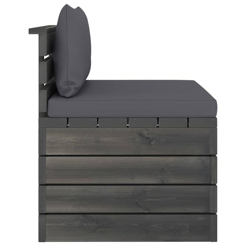 Casa si Gradina - Gradina si terasa - Mobilier exterior - Seturi mobila gradina - Set mobilier gradina din paleti, 2 piese, cu perne, lemn de pin, pernă șezut antracit - Infinity.ro