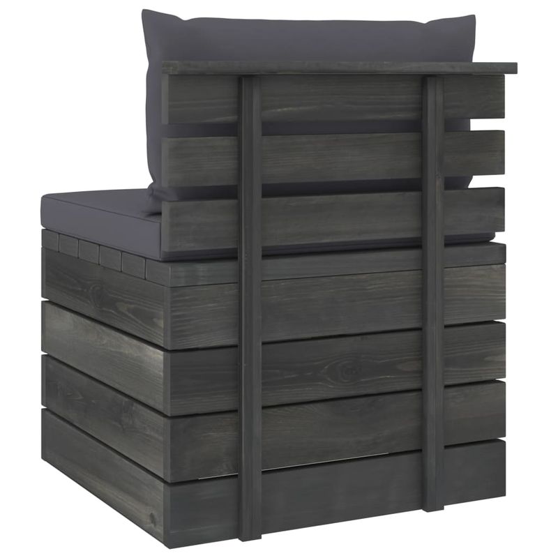 Casa si Gradina - Gradina si terasa - Mobilier exterior - Seturi mobila gradina - Set mobilier gradina din paleti, 2 piese, cu perne, lemn de pin, pernă șezut antracit - Infinity.ro