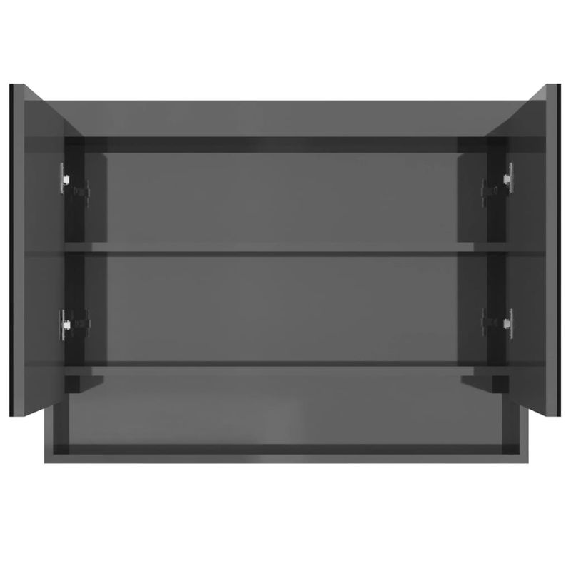 Casa si Gradina - Mobilier - Mobilier baie - Corpuri baie - Dulap de baie cu oglinda, gri stralucitor, 80x15x60 cm, MDF - Infinity.ro