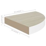 Casa si Gradina - Mobilier - Biblioteci si rafturi - Rafturi - Raft coltar de perete, stejar si alb, 25x25x3,8 cm, MDF - Infinity.ro