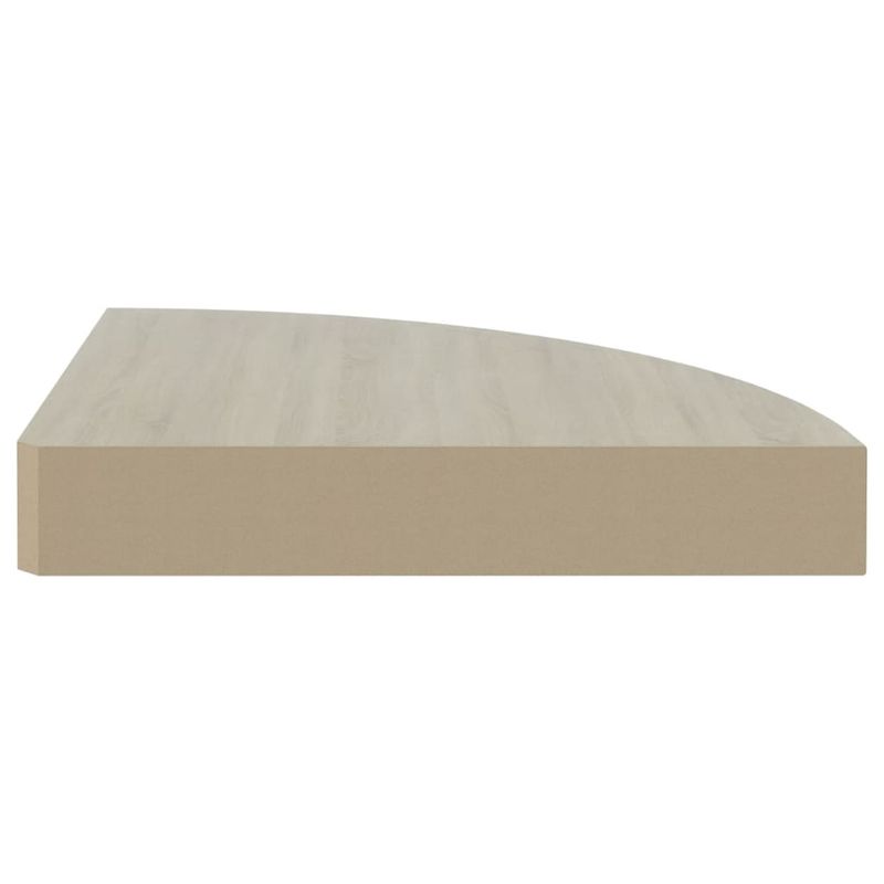 Casa si Gradina - Mobilier - Biblioteci si rafturi - Rafturi - Raft coltar de perete, stejar si alb, 25x25x3,8 cm, MDF - Infinity.ro