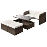 Casa si Gradina - Gradina si terasa - Mobilier exterior - Seturi mobila gradina - Set mobilier de gradina cu perne, 4 piese, maro, poliratan - Infinity.ro