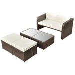Casa si Gradina - Gradina si terasa - Mobilier exterior - Seturi mobila gradina - Set mobilier de gradina cu perne, 4 piese, maro, poliratan - Infinity.ro