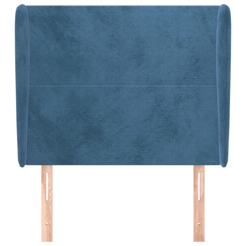 Casa si Gradina - Mobilier - Paturi si accesorii - Accesorii paturi - Tablie de pat cu aripioare albastru inchis 93x23x118/128cm catifea - Infinity.ro