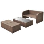 Casa si Gradina - Gradina si terasa - Mobilier exterior - Seturi mobila gradina - Set mobilier de gradina cu perne, 4 piese, maro, poliratan - Infinity.ro