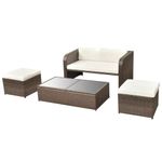 Casa si Gradina - Gradina si terasa - Mobilier exterior - Seturi mobila gradina - Set mobilier de gradina cu perne, 4 piese, maro, poliratan - Infinity.ro