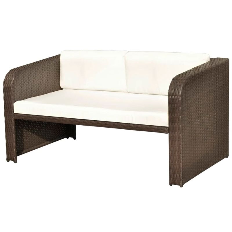 Casa si Gradina - Gradina si terasa - Mobilier exterior - Seturi mobila gradina - Set mobilier de gradina cu perne, 4 piese, maro, poliratan - Infinity.ro
