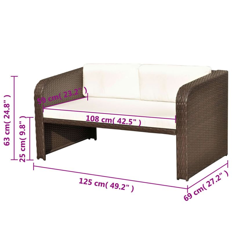 Casa si Gradina - Gradina si terasa - Mobilier exterior - Seturi mobila gradina - Set mobilier de gradina cu perne, 4 piese, maro, poliratan - Infinity.ro