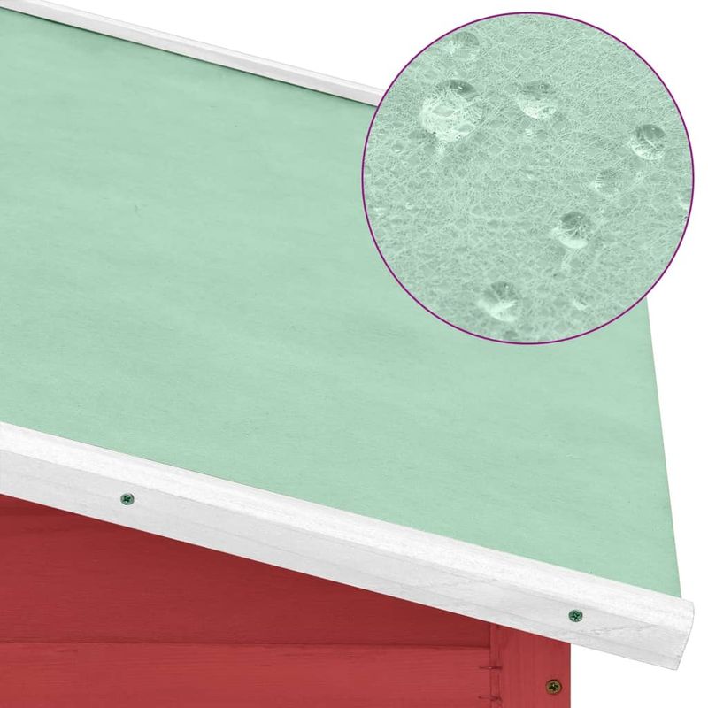 Petshop - Accesorii petshop - Culcusuri si custi - Custi interior si exterior - Cotet de pasari cu un cuibar, rosu si alb, lemn masiv de brad - Infinity.ro