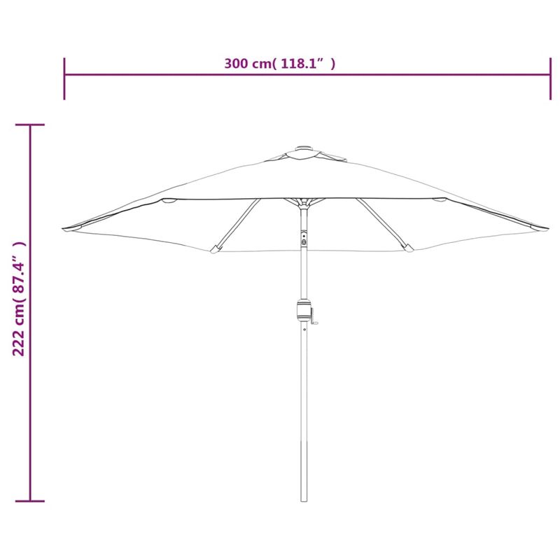 Casa si Gradina - Gradina si terasa - Umbrele si pavilioane - Umbrele - Umbrela de soare de exterior cu stalp metalic, stalp metalic, rosu bordo, 300 cm - Infinity.ro