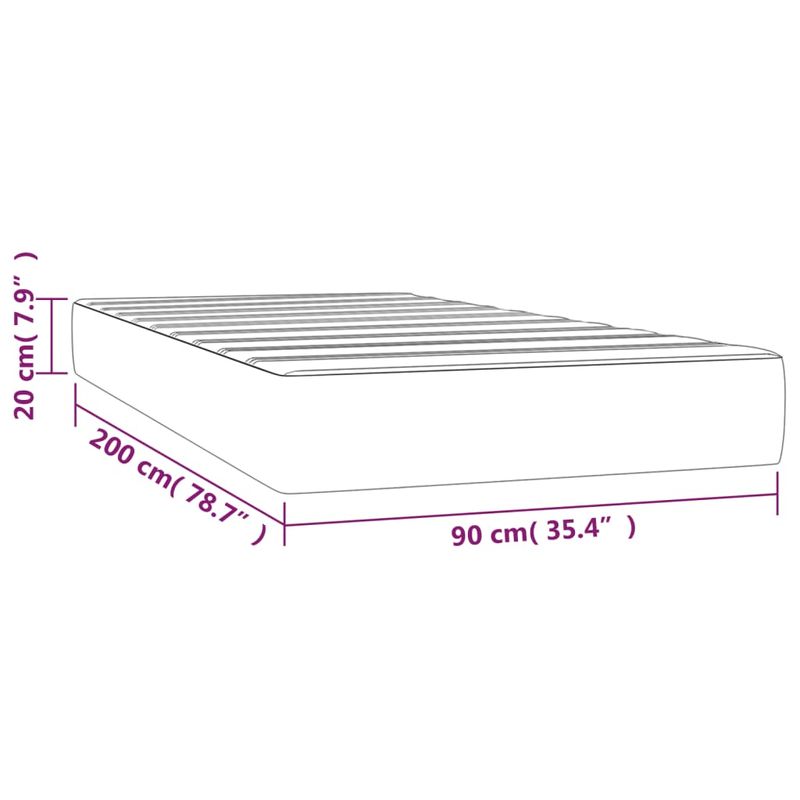 Casa si Gradina - Mobilier - Saltele si somiere - Saltele - Saltea de pat cu arcuri, verde inchis, 90x200x20 cm, catifea - Infinity.ro