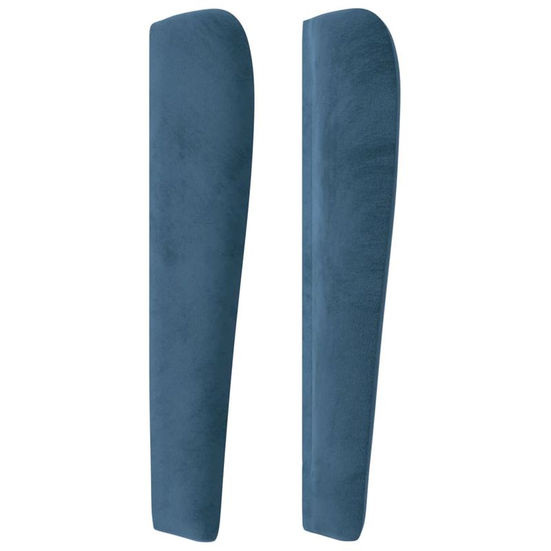 Casa si Gradina - Mobilier - Paturi si accesorii - Accesorii paturi - Tablie de pat cu aripioare albastru inchis 93x23x118/128cm catifea - Infinity.ro