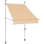 Casa si Gradina - Gradina si terasa - Umbrele si pavilioane - Umbrele - Copertina retractabila manual, dungi portocaliu si alb, 100 cm - Infinity.ro