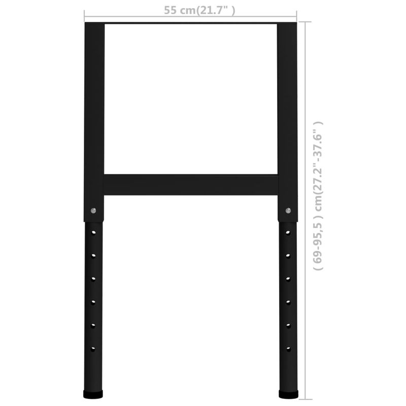 Casa si Gradina - Mobilier - Feronerie si accesorii mobila - Cadre banc lucru reglabile 2 buc. negru 55x(69-95,5) cm metal - Infinity.ro