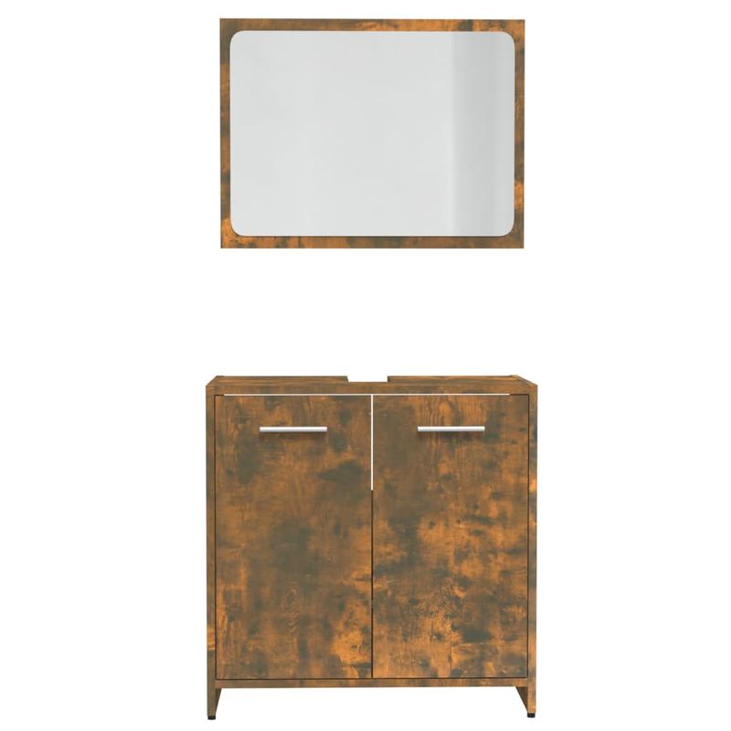 Casa si Gradina - Mobilier - Seturi de mobilier - Seturi baie - Set de mobilier de baie, stejar fumuriu, lemn prelucrat - Infinity.ro