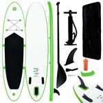 Sport si Outdoor - Sporturi acvatice - Sporturi pe placa - Stand up paddle - Set placa SUP, verde și alb, mărime 330x72x10 cm - Infinity.ro
