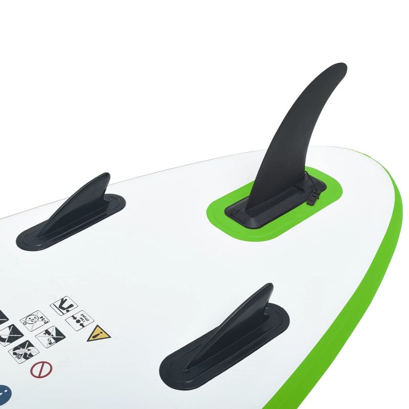 Sport si Outdoor - Sporturi acvatice - Sporturi pe placa - Stand up paddle - Set placa SUP, verde și alb, mărime 330x72x10 cm - Infinity.ro