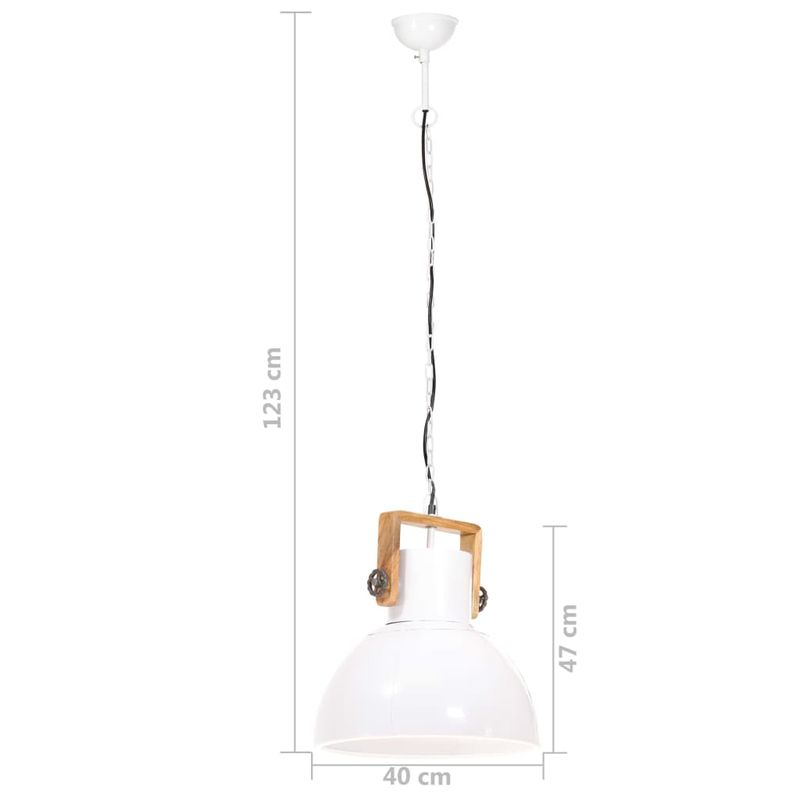 Casa si Gradina - Corpuri si surse de iluminat - Veioze si lampi - Lampi de veghe - Lampa suspendata industriala, 25 W, alb, 40 cm, E27, rotund - Infinity.ro
