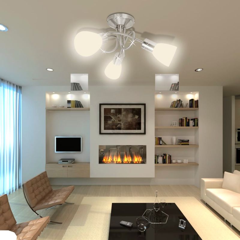 Casa si Gradina - Corpuri si surse de iluminat - Lustre si pendule - Candelabru cu cristale, design cromat - Infinity.ro
