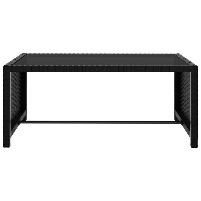 Casa si Gradina - Gradina si terasa - Mobilier exterior - Scaune si sezlonguri gradina - Sezlonguri de plaja cu masa, 2 buc., negru, poliratan - Infinity.ro