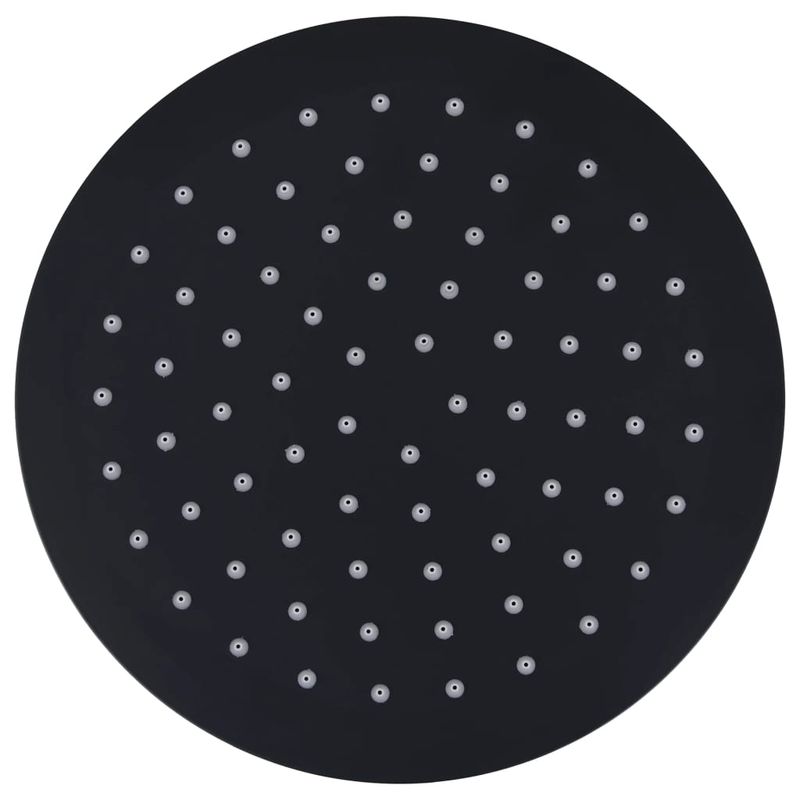 Casa si Gradina - Sanitare - Cazi si cabine de dus - Coloane si seturi de dus - Cap de dus tip ploaie rotund, negru, 20 cm, otel inoxidabil - Infinity.ro