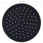 Casa si Gradina - Sanitare - Cazi si cabine de dus - Coloane si seturi de dus - Cap de dus tip ploaie rotund, negru, 20 cm, otel inoxidabil - Infinity.ro