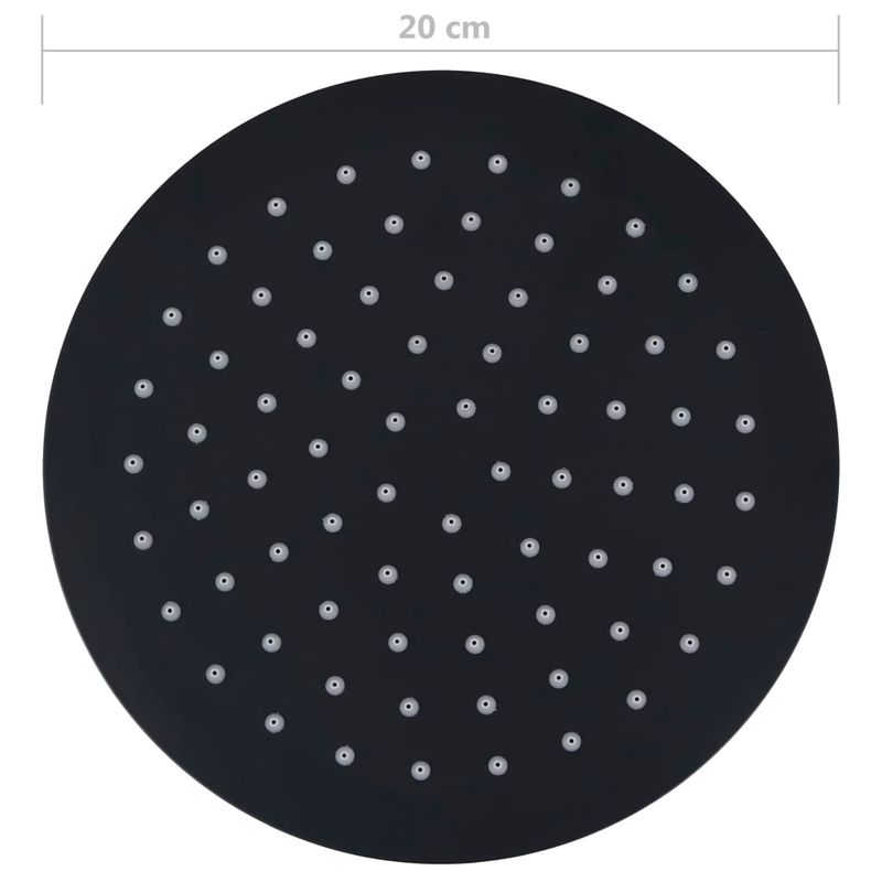 Casa si Gradina - Sanitare - Cazi si cabine de dus - Coloane si seturi de dus - Cap de dus tip ploaie rotund, negru, 20 cm, otel inoxidabil - Infinity.ro