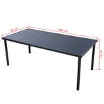 Casa si Gradina - Gradina si terasa - Mobilier exterior - Seturi mobila gradina - Set mobilier de exterior, 9 piese, negru, otel - Infinity.ro