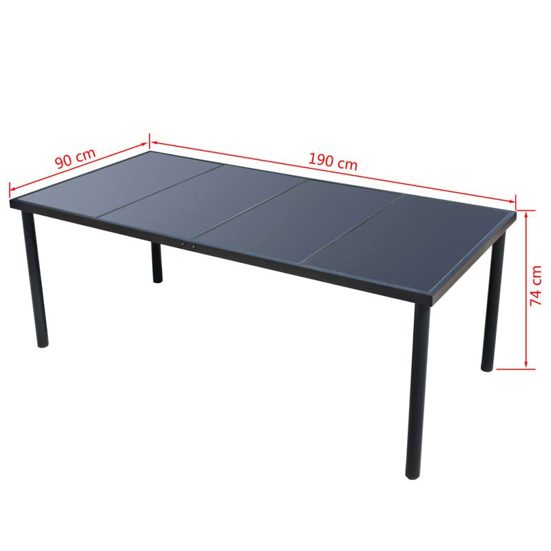 Casa si Gradina - Gradina si terasa - Mobilier exterior - Seturi mobila gradina - Set mobilier de exterior, 9 piese, negru, otel - Infinity.ro