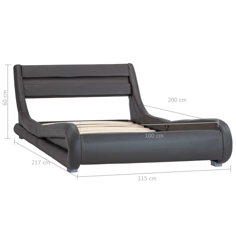 Casa si Gradina - Mobilier - Paturi si accesorii - Paturi - Cadru de pat cu LED-uri, gri, 100 x 200 cm, piele ecologica - Infinity.ro