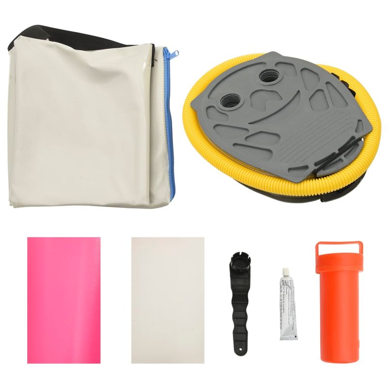 Sport si Outdoor - Accesorii si echipamente sportive - Yoga - Covoras gonflabil de gimnastica cu pompa roz 100x100x10 cm PVC - Infinity.ro