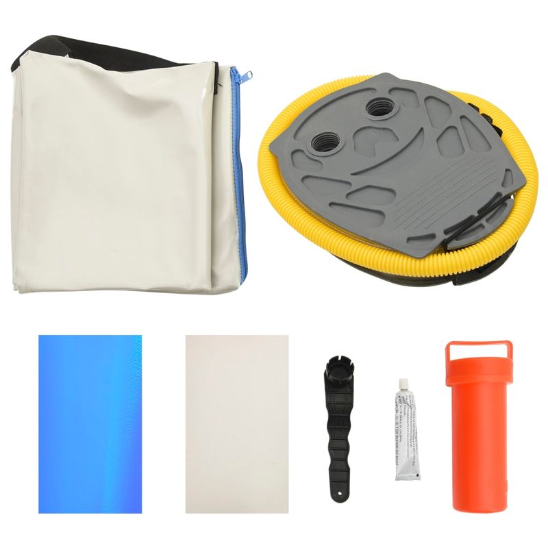 Sport si Outdoor - Accesorii si echipamente sportive - Yoga - Covoras gonflabil de gimnastica cu pompa albastru 100x100x10cm PVC - Infinity.ro