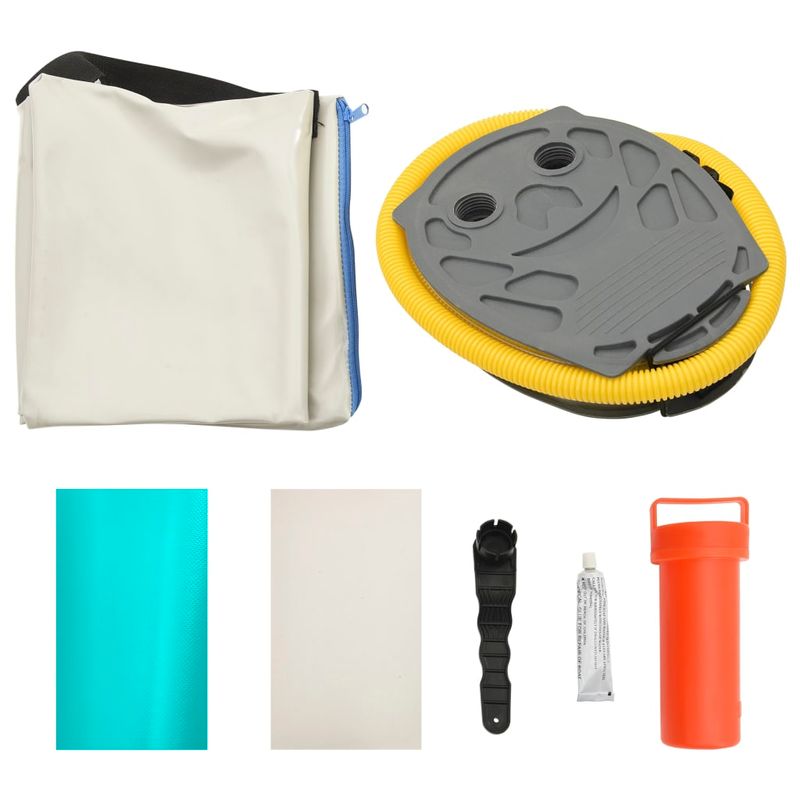 Sport si Outdoor - Accesorii si echipamente sportive - Yoga - Covoras gonflabil de gimnastica cu pompa verde 100x100x10 cm PVC - Infinity.ro