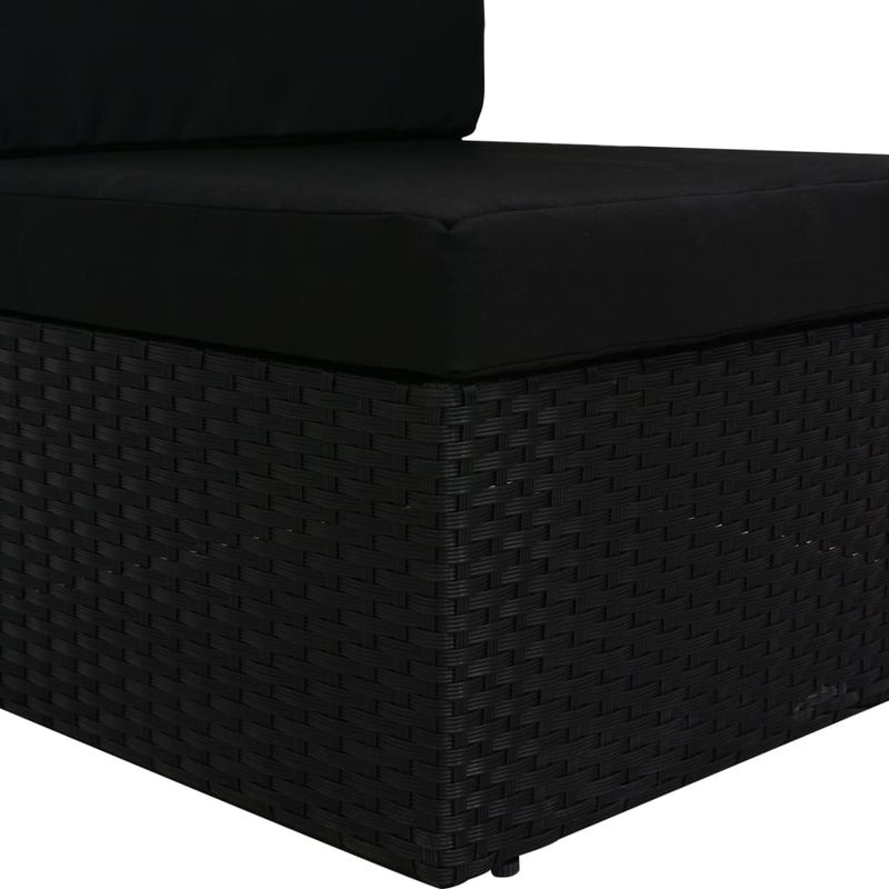Casa si Gradina - Gradina si terasa - Mobilier exterior - Canapele si fotolii gradina - canapea de mijloc modulara, negru, poliratan - Infinity.ro