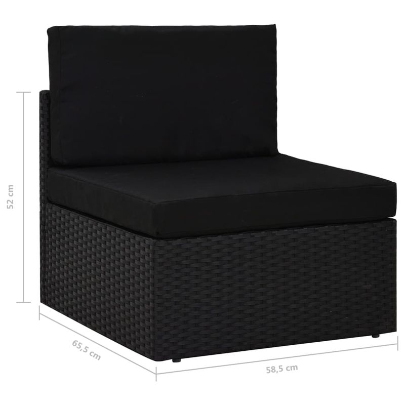Casa si Gradina - Gradina si terasa - Mobilier exterior - Canapele si fotolii gradina - canapea de mijloc modulara, negru, poliratan - Infinity.ro