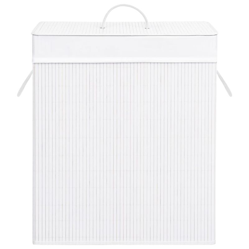 Market - Spalare si intretinere rufe - Uscatoare de rufe si accesorii - Cos de rufe din bambus cu o sectiune, alb, 83 L - Infinity.ro
