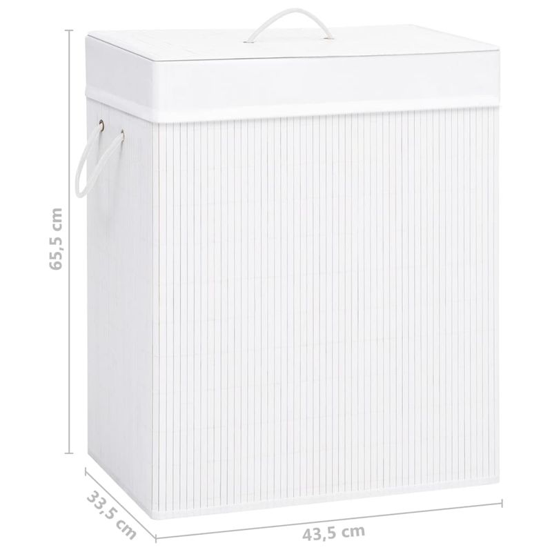 Market - Spalare si intretinere rufe - Uscatoare de rufe si accesorii - Cos de rufe din bambus cu o sectiune, alb, 83 L - Infinity.ro