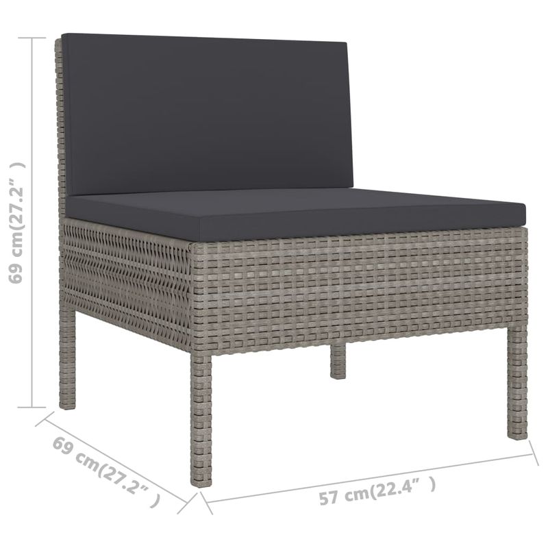Casa si Gradina - Gradina si terasa - Mobilier exterior - Seturi mobila gradina - Set mobilier relaxare gradina cu perne, 3 piese, poliratan, număr de articole 1 - Infinity.ro