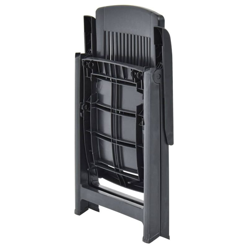 Casa si Gradina - Gradina si terasa - Mobilier exterior - Scaune si sezlonguri gradina - Scaune de gradina rabatabile, 2 buc., antracit, plastic - Infinity.ro