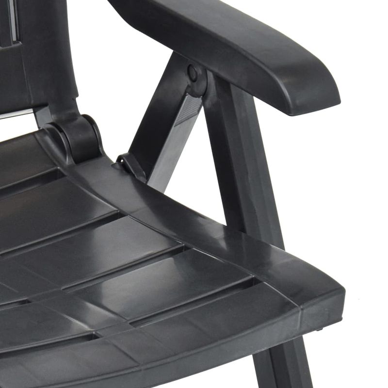 Casa si Gradina - Gradina si terasa - Mobilier exterior - Scaune si sezlonguri gradina - Scaune de gradina rabatabile, 2 buc., antracit, plastic - Infinity.ro