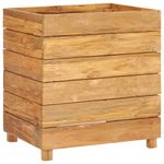 Casa si Gradina - Gradinarit si plante - Plante si ghivece - Ghivece si suporturi - Strat inaltat, 50x40x55 cm, lemn de tec reciclat si otel - Infinity.ro
