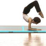Sport si Outdoor - Fitness - Accesorii fitness - Saltele fitness - Saltea gimnastica gonflabila cu pompa verde 500x100x10cm PVC - Infinity.ro