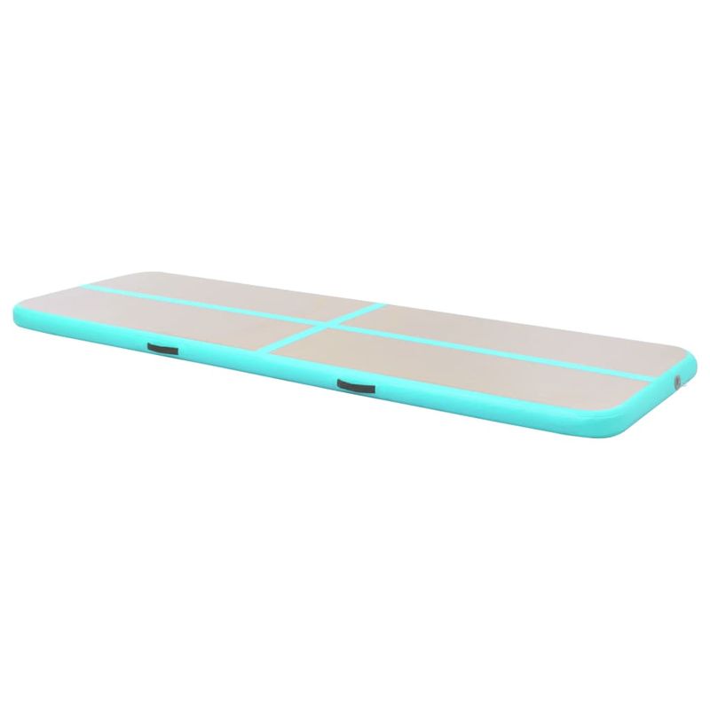 Sport si Outdoor - Fitness - Accesorii fitness - Saltele fitness - Saltea gimnastica gonflabila cu pompa verde 500x100x10cm PVC - Infinity.ro