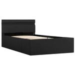 Casa si Gradina - Mobilier - Paturi si accesorii - Paturi - Cadru pat hidraulic lada cu LED gri inchis 100x200cm textil - Infinity.ro